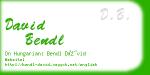 david bendl business card